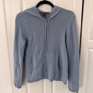 Saks Fifth Avenue Blue Cardigan Cashmere Zipup Sweater